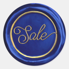 Elegante Navy Blue and Gold Sale Wax Siegel Sticke Runder Aufkleber