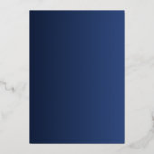 Elegante Navy Blue and Gold Wedding Dankeschön Car Folieneinladung (Rückseite)