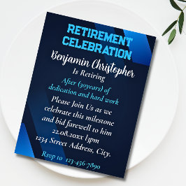 Elegante Navy Blue and White Retirement Celebratio Einladung
