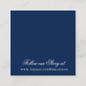 Elegante Navy Blue and White Wedding Details Card Begleitkarte (Rückseite)