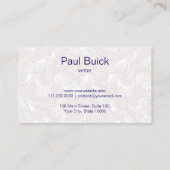 Elegante Navy Blue Beruflich Business Card Visitenkarte (Rückseite)