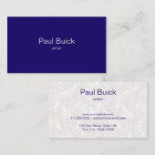 Elegante Navy Blue Beruflich Business Card Visitenkarte (Vorne/Hinten)