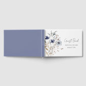 Elegante Navy Blue Blume Bouquet Blumenhochzeit Gästebuch (Voll)