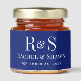 Elegante Navy Blue Chic Moderne Monogram Wedding