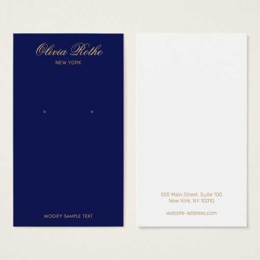 Elegante Navy Blue Earring Display (Vorne & Hinten)