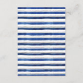 Elegante Navy Blue Floral Foliage Moderne Hochzeit Begleitkarte (Rückseite)