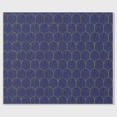 Elegante Navy Blue Gold Art Deco Arches #2 DIY BG Geschenkpapier (Flach)