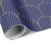 Elegante Navy Blue Gold Art Deco Arches #2 DIY BG Geschenkpapier (Rolleneckpunkt)