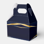 Elegante Navy Blue Gold Formal Graduation Party Geschenkschachtel (Rückseite)