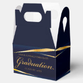 Elegante Navy Blue Gold Formal Graduation Party Geschenkschachtel (Geöffnet)