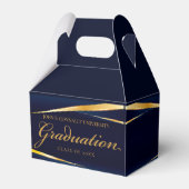 Elegante Navy Blue Gold Formal Graduation Party Geschenkschachtel (Vorderseite)