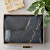 Elegante Navy Blue Gold Glitzer Marmor Seidenpapier (Geschenk)