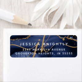 Elegante Navy Blue Gold Glitzer Monogram Initials