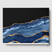 Elegante Navy Blue Gold Marmor Urlaub Vermietung Gästebuch (Rückseite)