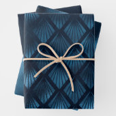 Elegante Navy Blue Gold Metallic Art Deco Geschenkpapier Set (Beispiel)