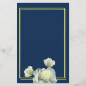 Elegante Navy Blue Gold Script Menü Dbl Frame Card (Rückseite)