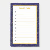 Elegante Navy Blue & Golden Editable Dinge zu tun Post-it Klebezettel (Vorderseite)