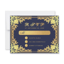 Elegante Navy Blue Imitats Goldene Jahreszeit