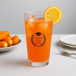 Elegante Navy Blue Individuelle Name Graduation Pa Glas