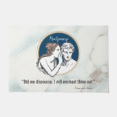 Elegante Navy Blue Marble Quote Housewarming Fußmatte (Vorderseite)
