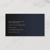 Elegante Navy Blue Modern Gold Line Beruflich Visitenkarte (Rückseite)