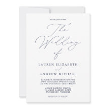 Elegante Navy Blue Moderne Minimalistische Hochzei