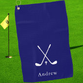 Elegante Navy Blue Moderne Mit Monogramm Golfhandtuch