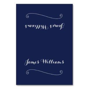 Elegante Navy Blue Place Setting Cards Tischnummer