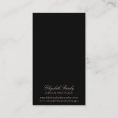 Elegante Navy Blue Rose Gold Erring Schmuck Black Visitenkarte (Rückseite)