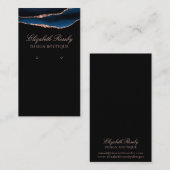 Elegante Navy Blue Rose Gold Erring Schmuck Black Visitenkarte (Vorne/Hinten)