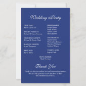 Elegante Navy Blue Rose & Silver Glitzer Hochzeit (Rückseite)