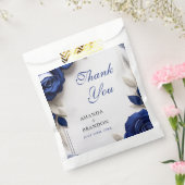 Elegante Navy Blue Rose & Silver Glitzer Hochzeit Geschenktütchen (Versiegelt)