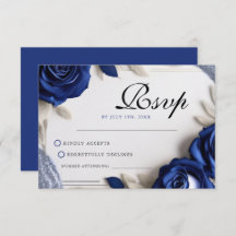 Elegante Navy Blue Rose & Silver Glitzer Hochzeit