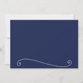 Elegante Navy Blue Save the Date Weihnachtskarten (Rückseite)