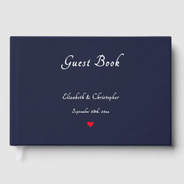 Elegante Navy Blue Silver Foil Hochzeiten Jahresta Gästebuch
