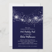 Elegante Navy Blue Sky und Stars Birthday Einladung (Vorderseite)