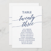 Elegante Navy Blue Tischnummer 23 Seating Chart (Vorne/Hinten)