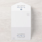 Elegante Navy Blue und Gray Bar Mitzvah All in One Einladung (Außenbereich)