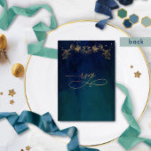 Elegante Navy, Blue und Green Celestial Gilded UAW RSVP Karte