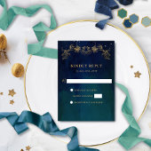 Elegante Navy, Blue und Green Celestial Gilded UAW RSVP Karte
