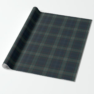 Elegante Navy Blue und Green Karierte Weihnachten Geschenkpapier