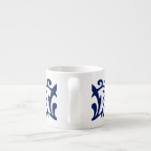Elegante Navy Blue und White Espresso Tasse (Rückseite)