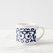 Elegante Navy Blue und White Espresso Tasse (Rechts)