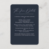 Elegante Navy Blue Wedding Details Enclosure Card Begleitkarte (Vorderseite)