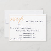 Elegante Navy Blue Wedding Menu RSVP Karte (Vorderseite)