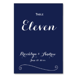 Elegante Navy Blue Wedding Tischnummern