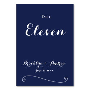 Elegante Navy Blue Wedding Tischnummern