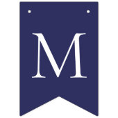 Elegante Navy Blue White Frohe Weihnachten Wimpelkette (Erste Fahne)