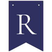 Elegante Navy Blue White Frohe Weihnachten Wimpelkette (Dritte Fahne)