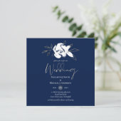Elegante Navy Blue White Gold Hochzeit (Stehend Vorderseite)